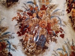 Fabric Vintage Floral Velvet Upholstery 92×51 Quaker Fabric Corporation 1980