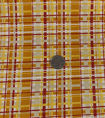 OOP “Fresh Aire” By BJ Lantz For Studio E Fabrics Orange Yellow White Plaid BTY
