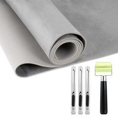 Grey Suede Auto Headliner Fabric 98×59 Inch Foam Backing Car Roof Replacement