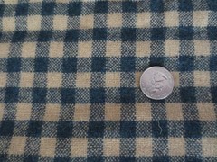 5239. NAVY & TAN CHECK Wool or Wool Blend FABRIC – 60″ x 2-1/4 yds.