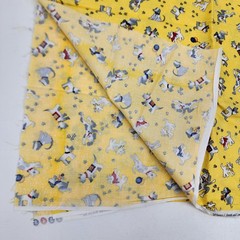 Vtg AvLyn Cotton Quilting Fabric 1.11 Yards 40×44″ Yellow Schnauzer Terrier Dogs