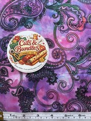 QT Fabrics Quilting Fabric by the 1/4 yard Cotton Peony Romance Paisley Purple