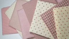 Pink Mauve Tiny Plaid Check Vintage Primitive Calico Quilt Doll Fabric Lot 4 yds