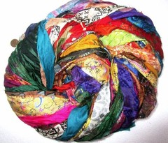 ABB Vintage Sari Silk Yarn Ribbon 21yds Mixed Shades Craft “” NO TARIFF “”