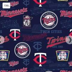 Sports Cotton Fabric by the ½ yard- Baseball Teams