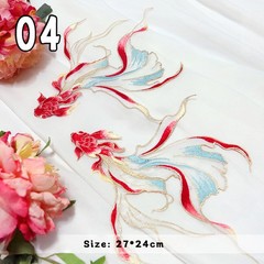 Chinese Style Goldfish Embroidered Patches Cheongsam Qipao DIY Patches Applique