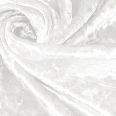 White Stretch Crushed Velvet Fabric by the Yard, 1 Yard 63″ Wide Soft Fabric Lux