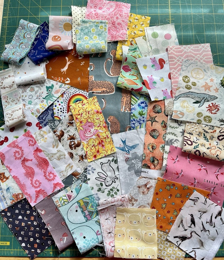 Designer Quilt Fabric Scraps 1/4 Lb
