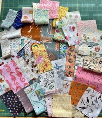 Designer Quilt Fabric Scraps 1/4 Lb