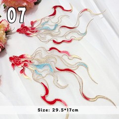 Chinese Style Goldfish Embroidered Patches Cheongsam Qipao DIY Patches Applique