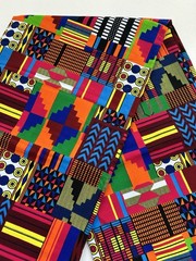 African fabric, Kente print multicolor tribal print fabric, dressmaking fabric
