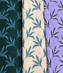 3 yard fabric lot Urban jungle Paintbrush Studios cotton green/yellow/lavender