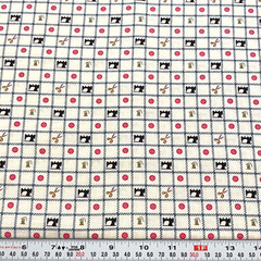 Vintage Sewing Theme Marcus Brothers Textiles Cotton Fabric by the HALF YARD