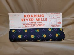Vintage Loomskill Inc. Fabric 3 Pieces Over 6 Yards Black Yellow Purple Floral