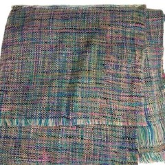 Vintage Fabric Woven Multicolor 42″ x 2 yards Pink Blue Purple DIY Spring Craft
