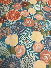 Mod Floral Peach Pastel Colored Print New Cotton Fabric – FQ Or Continuous Cut