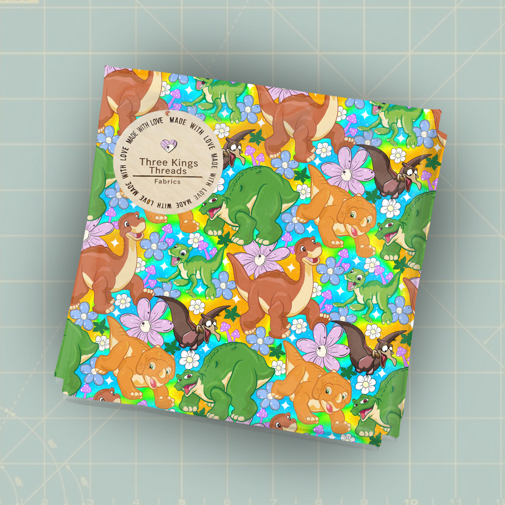 Land Before Time Dinosaur Characters DBP 1 Yard Fabric Seamless Design 59×36