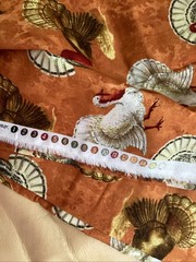 Fabric 1 Yd Cotton Fall Autumn Thanksgiving Turkeys Allover Print Orange New