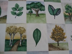 1 of 3 yds WAVERLY Fabric ARBOR DAY Two by Two TREE Block Cotton 54″ x 36″ BTY