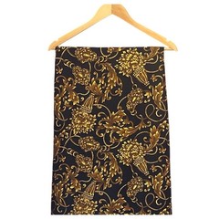 Cranston Print Works Baroque Floral Cotton Fabric Black Gold Ornate 1 Yard+