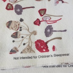 Super Snuggle Flannel Fabric 4.25 yd Forest Mushrooms Cream New Uncut