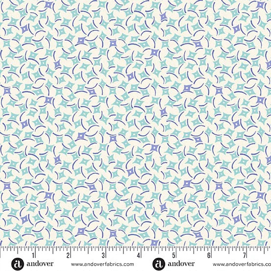 ANDOVER – Sweet Things by Andover Fabrics – Dancing Diamonds – Blue ,1/4 yard