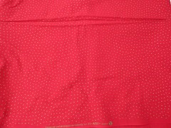 Lot of 2 – Jo-Ann Fabrics Cotton Red & Green Solid With Gold Dots 2 Yds Each