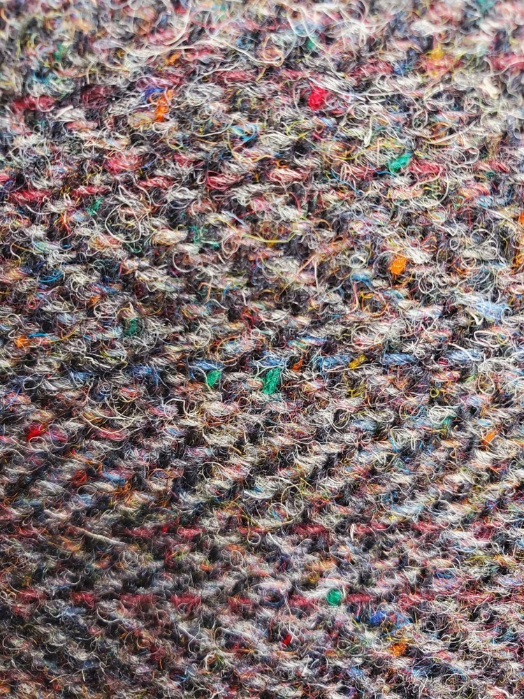 Vintage Harris Tweed Wool Fabric about 4 Yds Herringbone Woven In Scotland