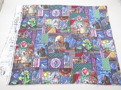 Disney Beauty and The Beast Fabric Belle Stained Glass Cotton Material 36″x44″