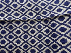 Burlap Fabric BTY Dark Blue Purple Geometric Pattern Home Decor Crafts 48”