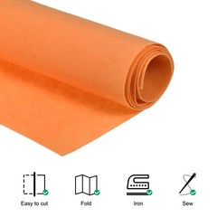 Acrylic Soft Felt Fabric Sheets Fiber Sheets Orange 39×39 Inch 1mm Thick
