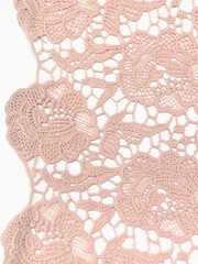 Floral Lace Fabric Special Occasion Pink Corded Border By the Yard
