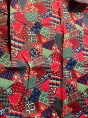 Christmas Patchwork Tossed Cheater Quilt Fabric VIP Cranston Cotton 2 Yards