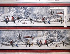 Sport Winter Hockey Fabric Ice Skating Snow Stripe Cotton Northcott By The Yard