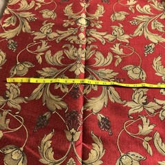 Vintage Tapestry Jacquard Fabric Floral Red Gold 110 Inch Double Wide 2.5 Yds