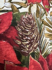 Woodland Christmas Fabric by Fabri-Quilt 3 Yds Poinsettias Pinecones Berries