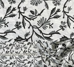 Indian Hand Block Print 60/60 100% Cotton Fabric by The Yard, Lightweight Flo…