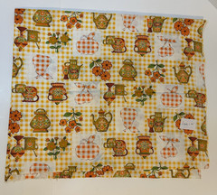 Vintage 1970s Cotton Quilting Fabric Yellow, Orange, Green, White