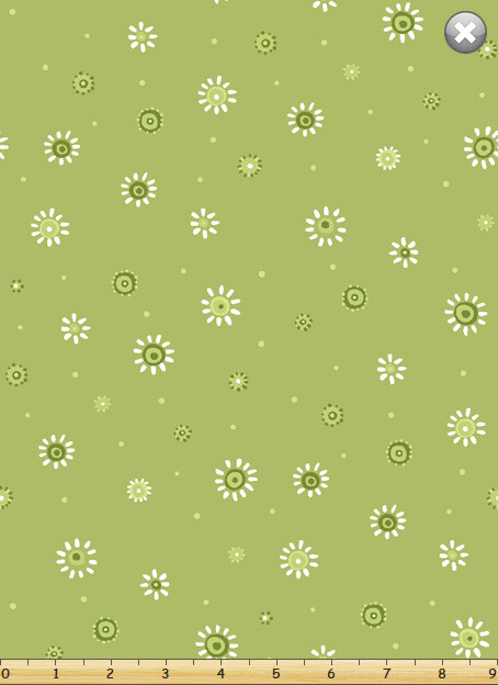 Susybee SUNBURST WHIMSY DOT Green Quilt Fabric sold by 1/2 yard #20104-835