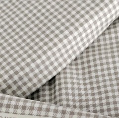 6 Yds Gray and White Gingham Check Cotton Flannel Fabric 43×216″ Vintage 2016