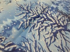 Cranston Print Works Cotton Fabric Blue,White Winter Forest Design 45″W/BTY