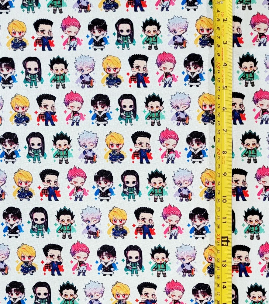 HUNTER X HUNTER CHIBI WHITE ANIME 1 YARD FABRIC ( 36″ X 58″ ) BRAND NEW