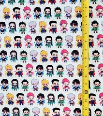 HUNTER X HUNTER CHIBI WHITE ANIME 1 YARD FABRIC ( 36″ X 58″ ) BRAND NEW