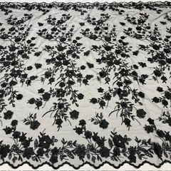3D Floral Lace Fabric by Yard – Luxury Embroidered Bridal Mesh VT-35
