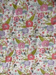 Fabric Lot 3 Yds 34 Ins 42 W Floral Print Multicolor Cotton Apparel