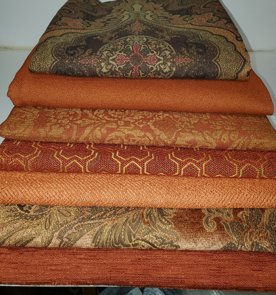 Seven-Piece Drapery Upholstery Fabric Bundle – Totaling 12 yds.