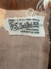 S. Theb Thai Sllk Handwoven 100% Silk Fabric 39” x 53” w/Tag Shimmery Lt Pink
