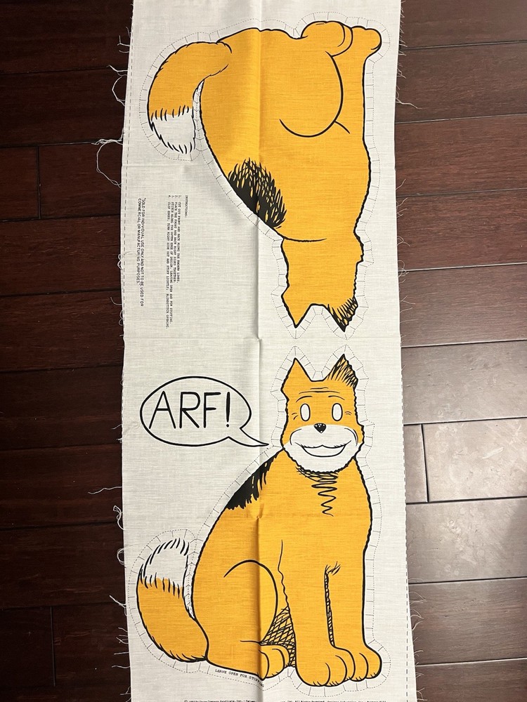 1982 ” Annie’s dog Sandy Stuffable” Crafting Sewing Fabric Panel 20” Dog