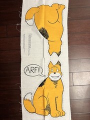 1982 ” Annie’s dog Sandy Stuffable” Crafting Sewing Fabric Panel 20” Dog