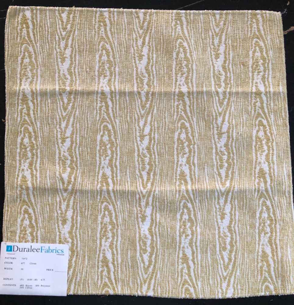 DURALEE Tree Bark in Citron 17 3/8″ Woven Damask Fabric Sample